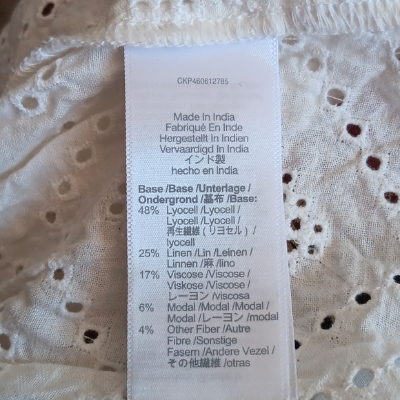 Madewell Rosalie Tie Strap Top In Geo Eyelet Size Small NWT - Picture 7 of 10